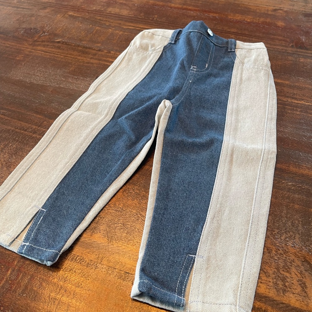 Stylish Two-Tone Denim Pants - Picture 3 of 4